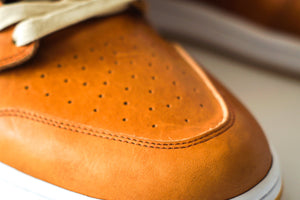 Custom AJ1 in natural "Dublin" Horween leather