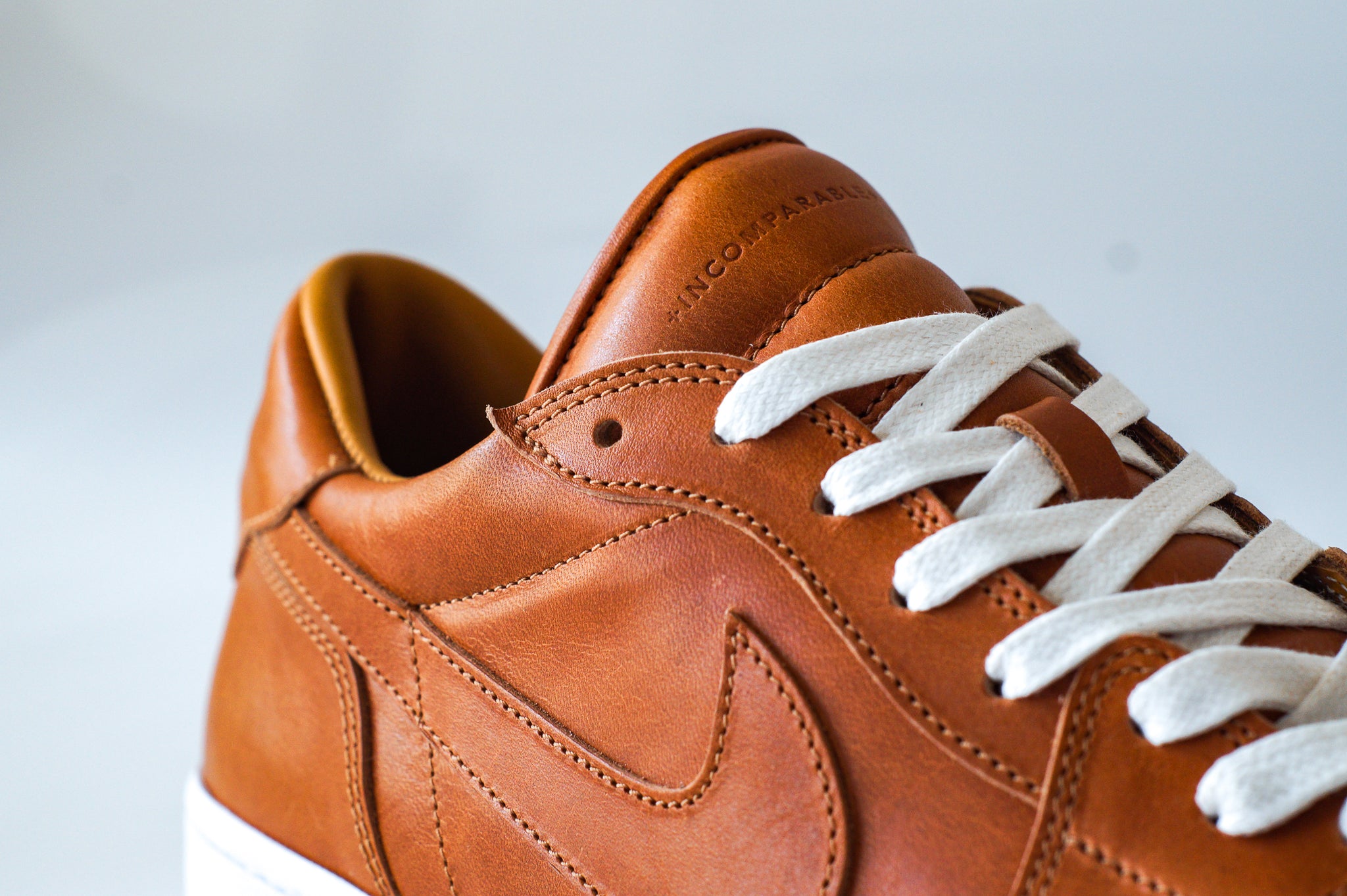 Custom AJ1 Low in Natural "Dublin" Leather - JBFcustoms Custom AJ1 Low in Natural "Dublin" Leather - JBFcustoms