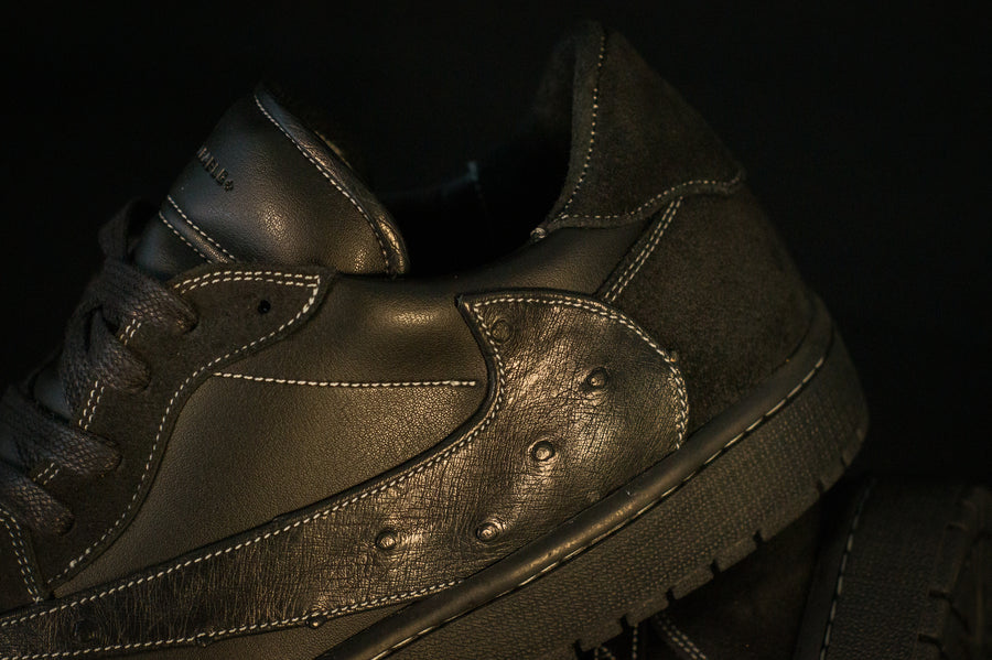 Custom AJ1 in natural Dublin Horween leather - JBFcustoms