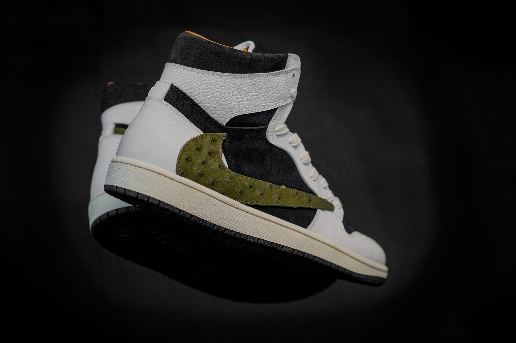 Lv x Travis scott x air jordan 1 low green white customized sneaker for  sale! 