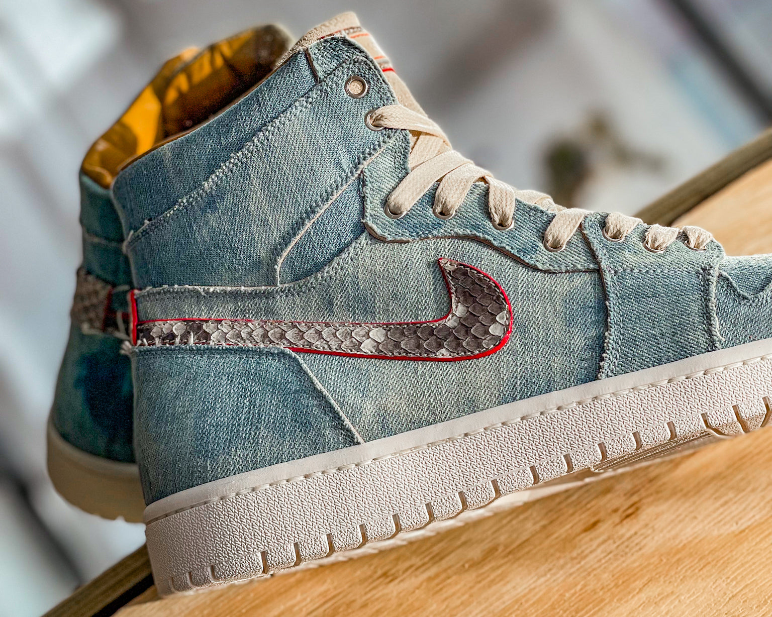 Bleached Denim+Python Air Jordan