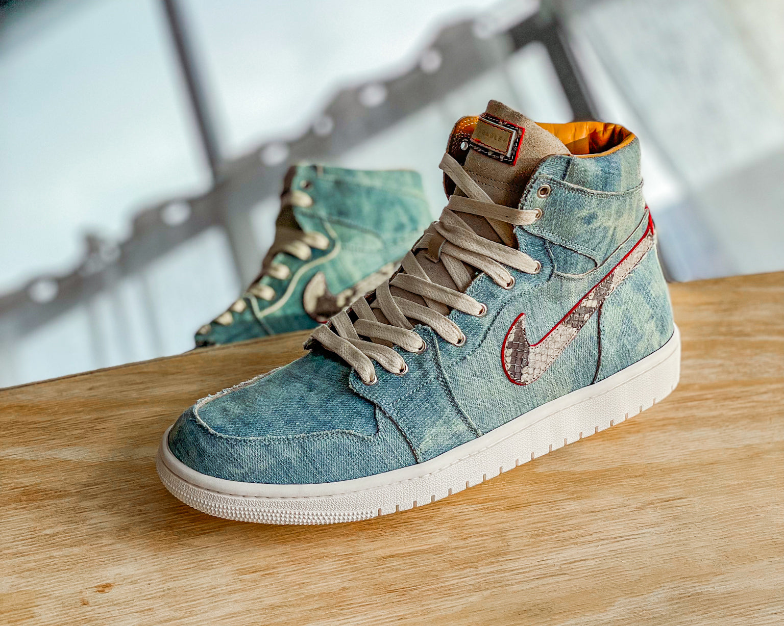 Bleached Denim+Python Air Jordan